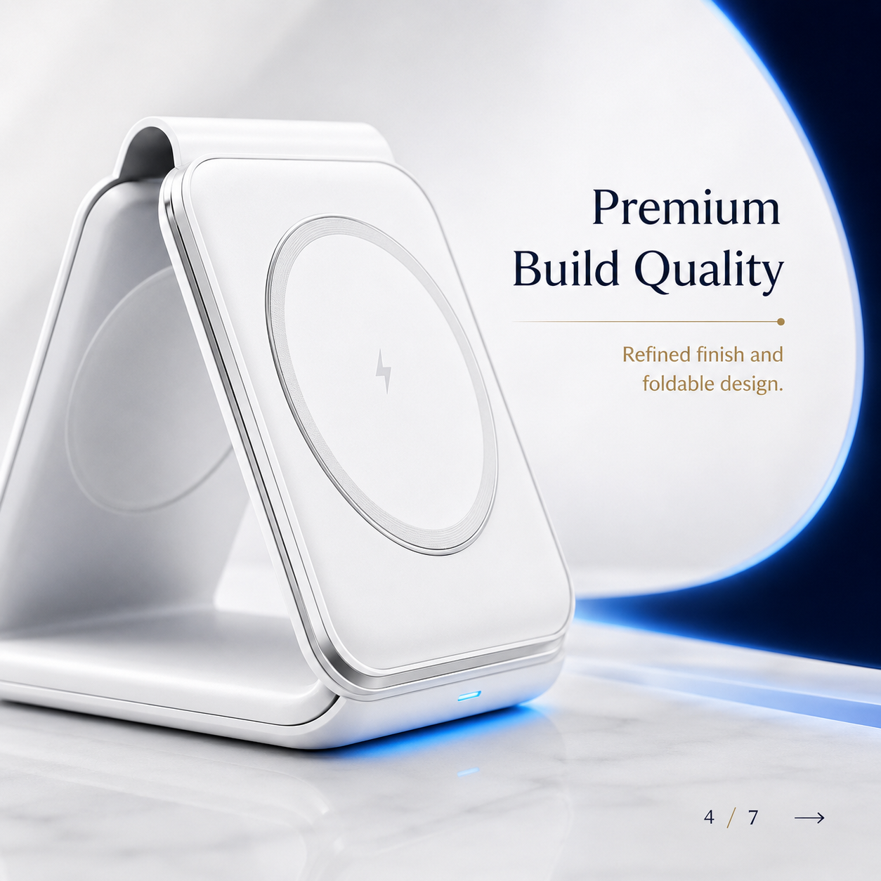 3 in 1 Magnetic Foldable Wireless Charging Station 15W Fast Charger for iPhone, AirPods & Smartwatch