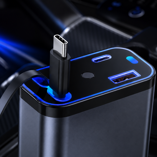 4 In 1 Multi Functional Car Charger with Star Light | Fast Charging USB Car Charger