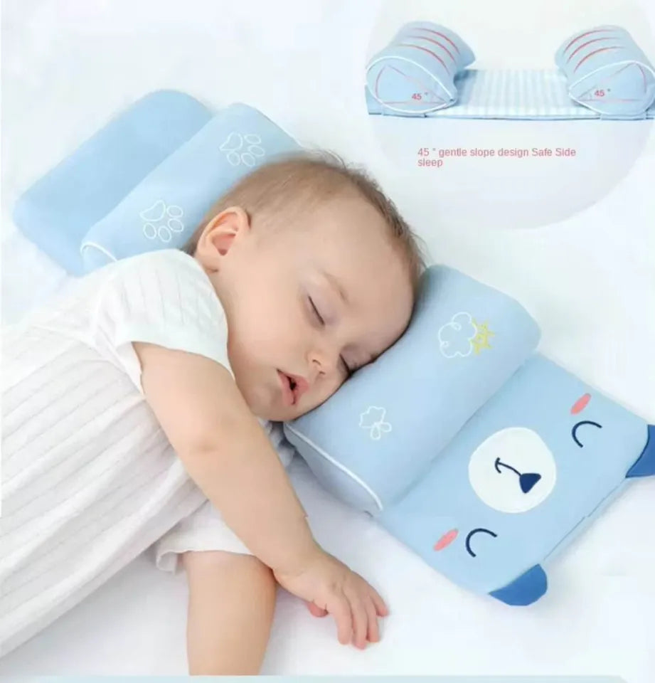 Baby Head Shaping Pillow for Newborns – Soft Memory Foam Infant Anti-Flat Head Support Cushion