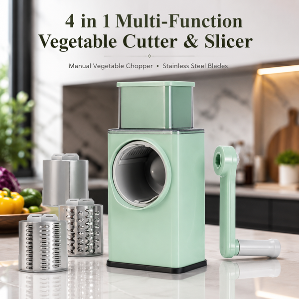 4 in 1 Multi-Function Vegetable Cutter & Slicer with Stainless Steel Blades