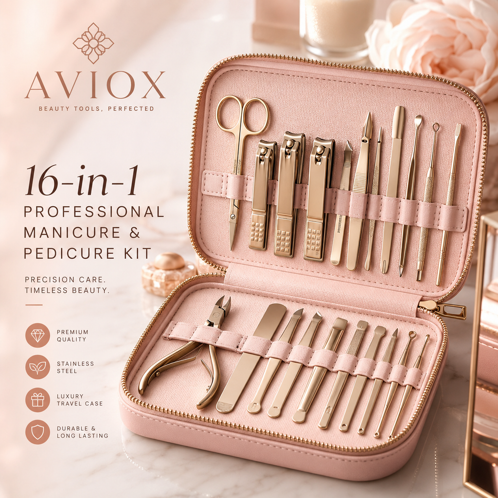 16-in-1 Professional Manicure & Pedicure Kit for Nail Care