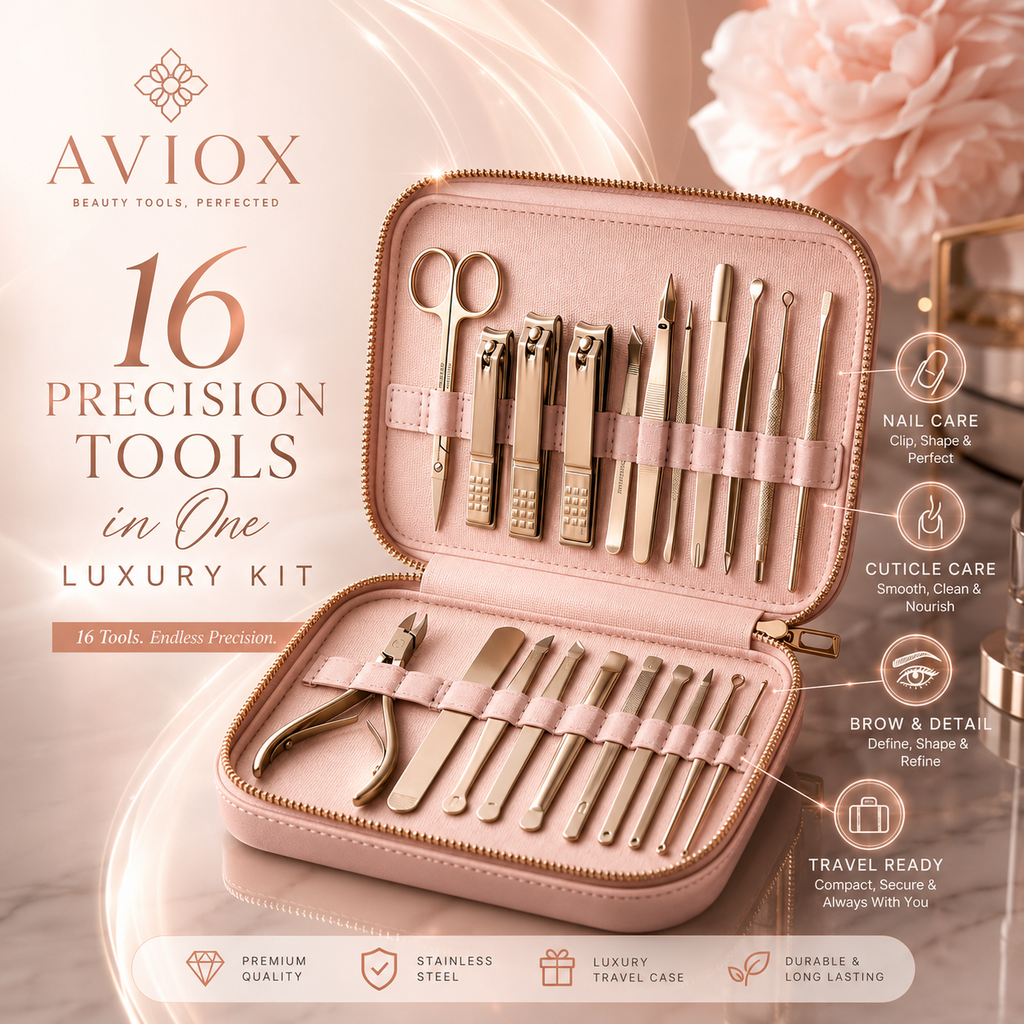 16-in-1 Professional Manicure & Pedicure Kit for Nail Care