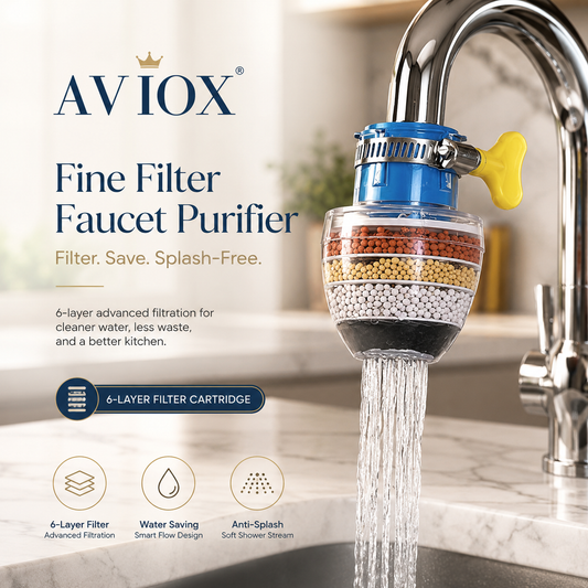 6 Layer Faucet Filter Anti Splash Water Saving Tap Purifier for Kitchen