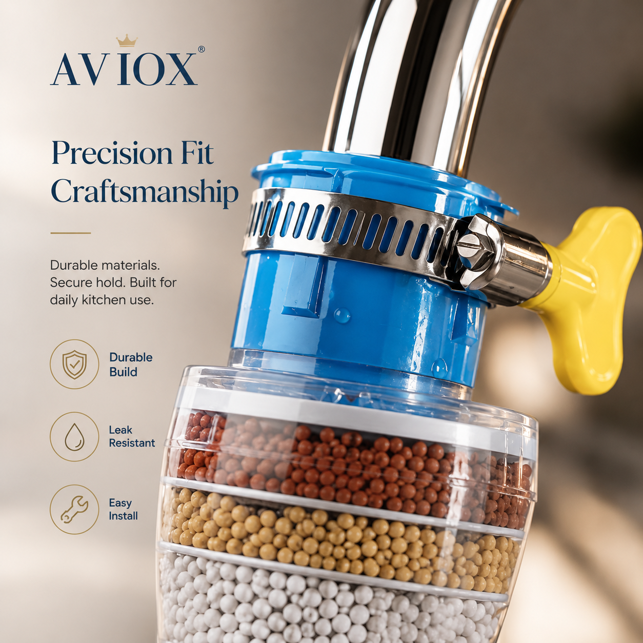 6 Layer Faucet Filter Anti Splash Water Saving Tap Purifier for Kitchen