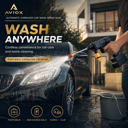 Automatic Cordless Car Wash Spray Gun – Portable High Pressure Washer for Home & Car