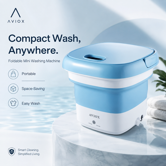 Foldable Mini Washing Machine – Portable Compact Laundry Washer for Travel & Home