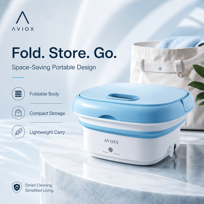 Foldable Mini Washing Machine – Portable Compact Laundry Washer for Travel & Home