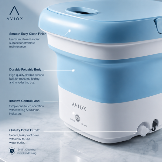 Foldable Mini Washing Machine – Portable Compact Laundry Washer for Travel & Home