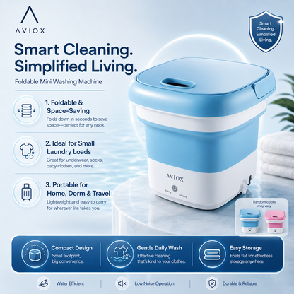Foldable Mini Washing Machine – Portable Compact Laundry Washer for Travel & Home