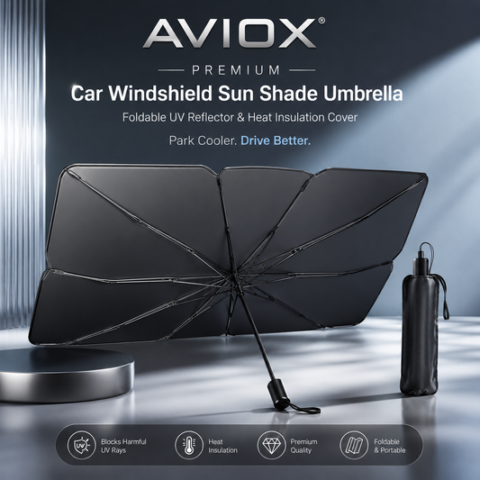 Premium Car Windshield Sun Shade Umbrella – Foldable UV Protection Car Front Window Cover