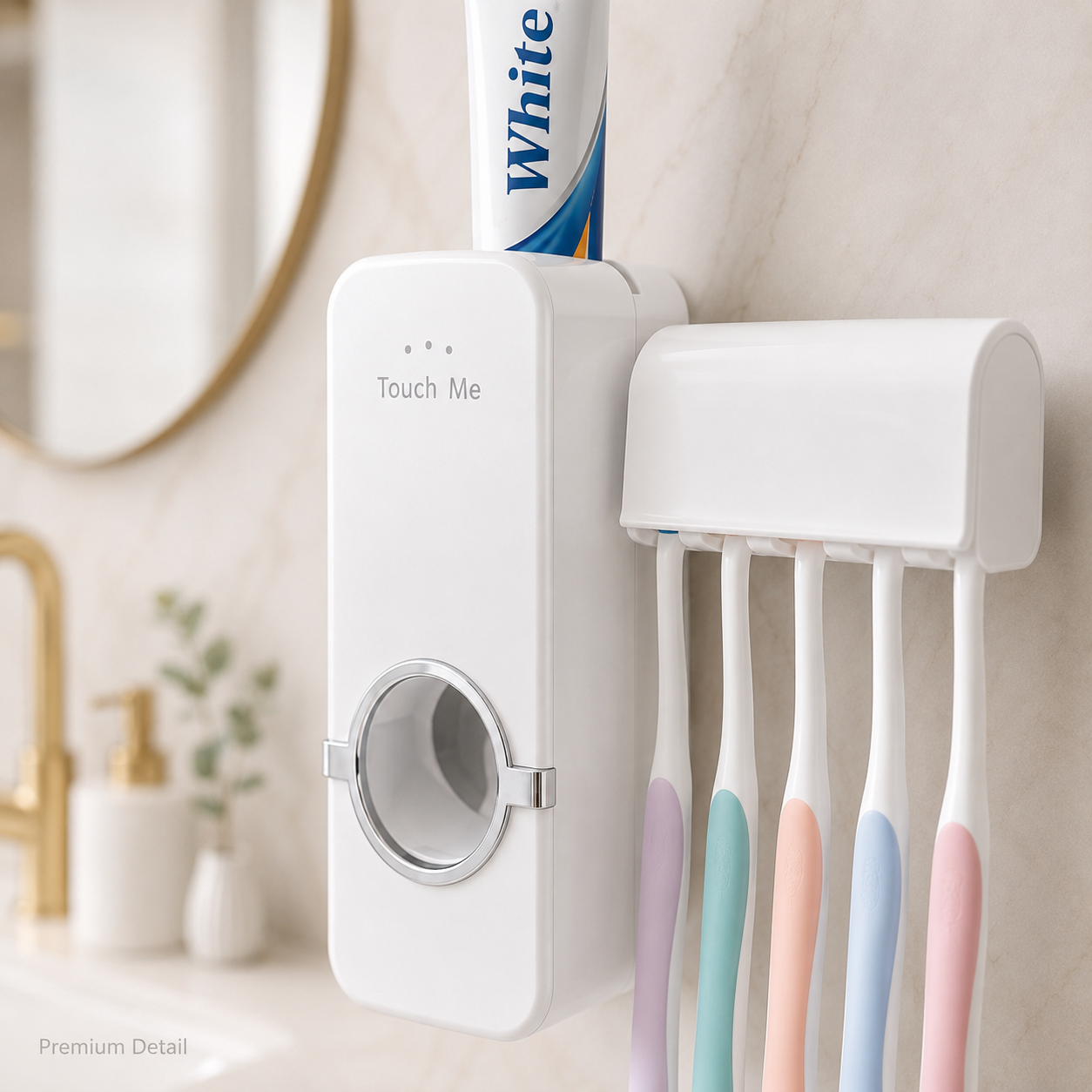 Automatic Toothpaste Dispenser Wall Mounted | Hands-Free Toothpaste Squeezer & Toothbrush Holder