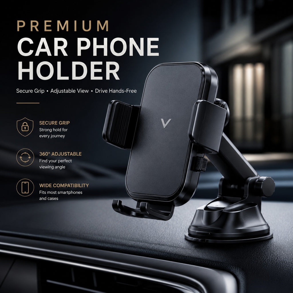360° Adjustable Car Phone Holder Mount for Dashboard & Air Vent – Universal Mobile Holder for Cars
