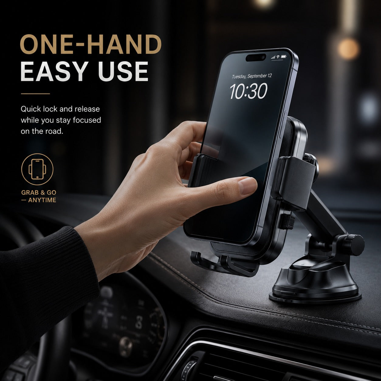 360° Adjustable Car Phone Holder Mount for Dashboard & Air Vent – Universal Mobile Holder for Cars
