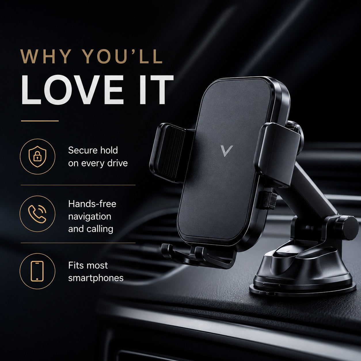 360° Adjustable Car Phone Holder Mount for Dashboard & Air Vent – Universal Mobile Holder for Cars