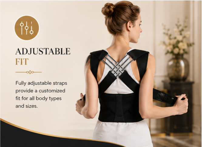 Adjustable Posture Corrector Belt for Men & Women – Back Support Brace for Shoulder and Spine Alignment