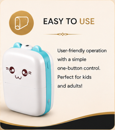 Mini Thermal Photo Printer Portable Bluetooth Pocket Printer for Android & iPhone