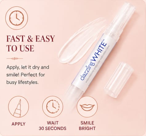 Teeth Whitening Pen – Instant Stain Removal & Bright Smile Whitening Gel Pen
