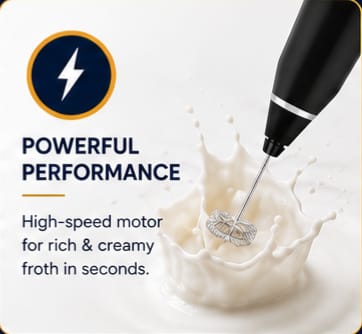 Electric Coffee Beater & Milk Frother Handheld Mixer | Portable Coffee Frother for Cappuccino, Latte & Hot Drinks