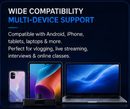K9 Wireless Microphone for Android & iPhone – Portable Clip-On Lavalier Mic for Vlogging, YouTube, TikTok & Live Streaming