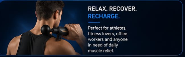 Mini Massage Gun Portable Deep Tissue Muscle Massager | Rechargeable Handheld Body Relaxation Device