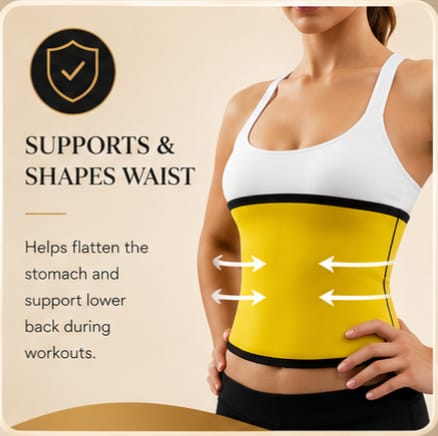 Waist Trimmer Belt for Men & Women – Adjustable Sweat Belt for Weight Loss, Tummy Control & Workout Support