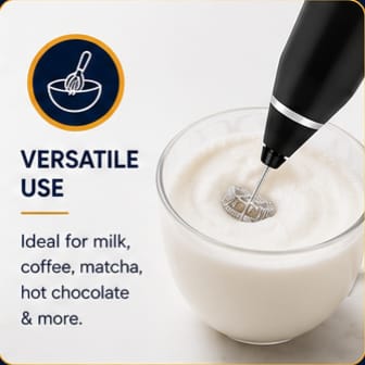 Electric Coffee Beater & Milk Frother Handheld Mixer | Portable Coffee Frother for Cappuccino, Latte & Hot Drinks