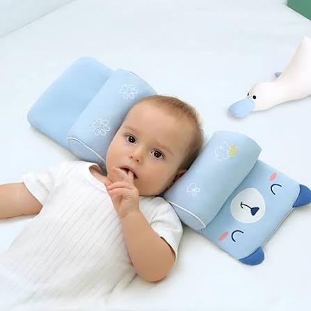 Baby Head Shaping Pillow for Newborns – Soft Memory Foam Infant Anti-Flat Head Support Cushion